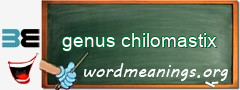 WordMeaning blackboard for genus chilomastix